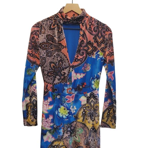 NWT Anthropologie Floral Paisley High Neck Midi Dress - XS - Picture 4 of 6